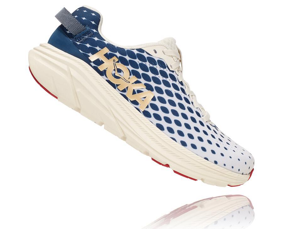 Hoka One One Running Shoes Womens White/Blue - Rincon 2 - 85620VGJQ